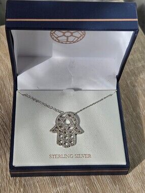 Sterling Silver Hamsa & Star of David Necklace